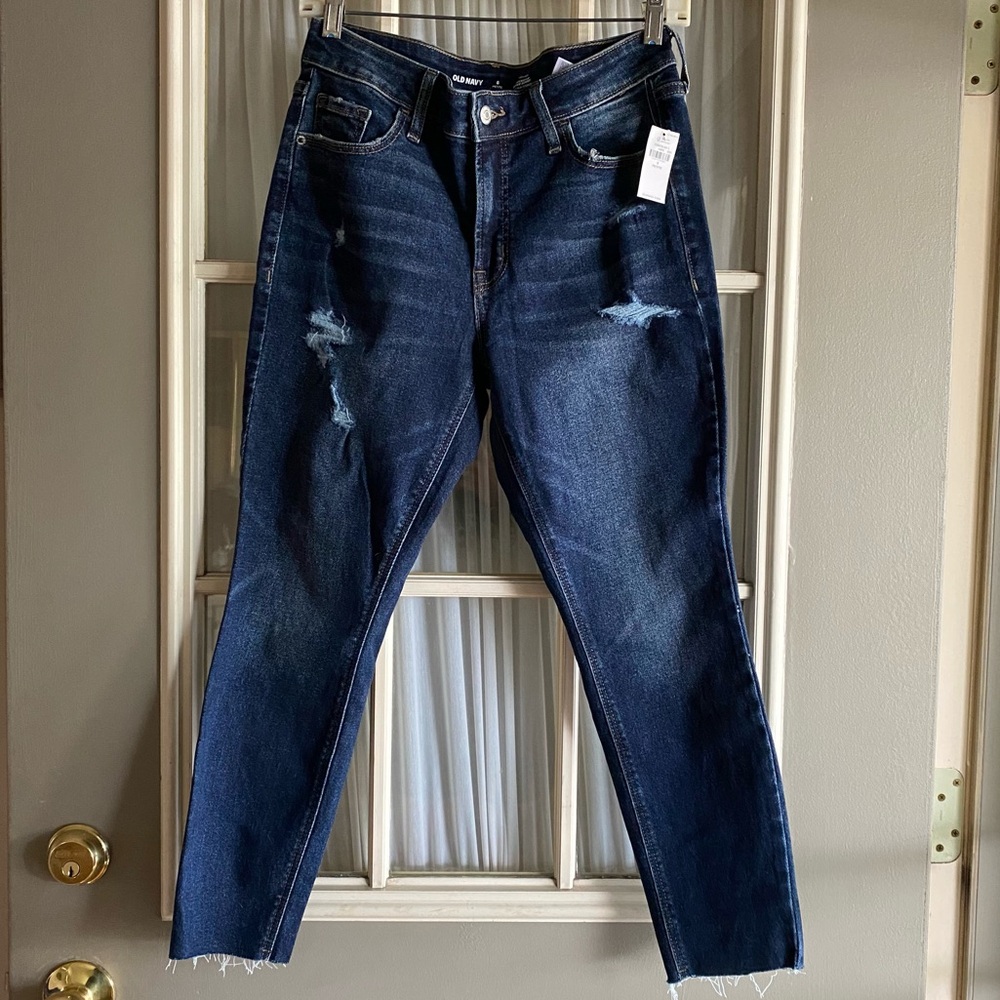 NWT Old Navy Rockstar Super Skinny Dark Blue Jeans petite